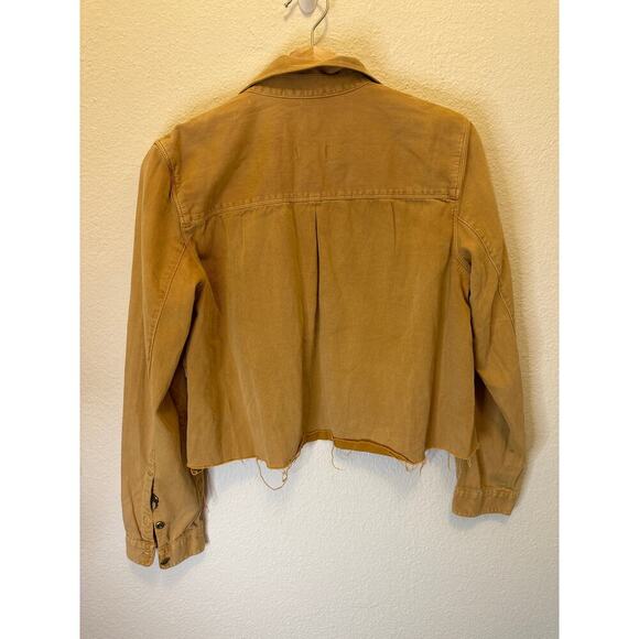 Madewell Brown Long Sleeve Cropped Button Down Blouse - Picture 5 of 9